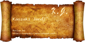 Kaszaki Jenő névjegykártya